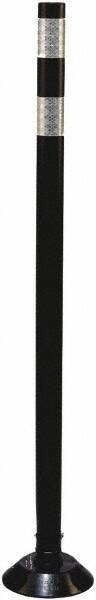 PRO-SAFE - 36" High x 3" Wide Reflective Tubular Surface Mount Delineator - Urethane, 3 Lbs, Black/White - Exact Tooling