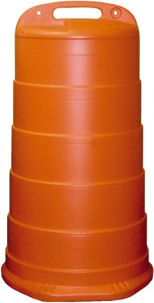 PRO-SAFE - 40" High x 36" Wide Reflective Channelizer Drum - High Density Polyethylene (HDPE), 10 Lbs, Orange - Exact Tooling