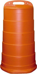 PRO-SAFE - 40" High x 36" Wide Reflective Channelizer Drum - High Density Polyethylene (HDPE), 10 Lbs, Orange - Exact Tooling