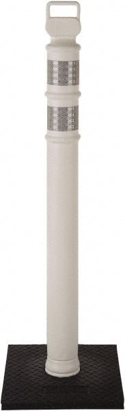 PRO-SAFE - 46" High x 4" Wide Reflective Delineator Post - High Density Polyethylene (HDPE), 3 Lbs, White - Exact Tooling