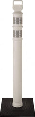 PRO-SAFE - 46" High x 4" Wide Reflective Delineator Post - High Density Polyethylene (HDPE), 3 Lbs, White - Exact Tooling