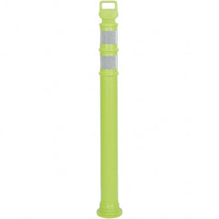 PRO-SAFE - 46" High x 4" Wide Reflective Delineator Post - High Density Polyethylene (HDPE), 3 Lbs, Lime - Exact Tooling