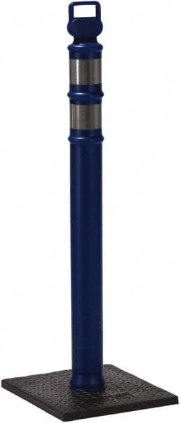 PRO-SAFE - 46" High x 4" Wide Reflective Delineator Post - High Density Polyethylene (HDPE), 3 Lbs, Blue - Exact Tooling