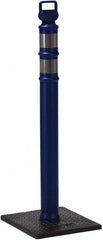 PRO-SAFE - 46" High x 4" Wide Reflective Delineator Post - High Density Polyethylene (HDPE), 3 Lbs, Blue - Exact Tooling