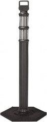 PRO-SAFE - 46" High x 4" Wide Reflective Delineator Post - High Density Polyethylene (HDPE), 3 Lbs, Black - Exact Tooling