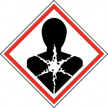 NMC - Hazardous Materials Label, Header: Health Hazard - Legend: GHS - Graphic, English, Black & Red, 4" Long x 4" High, No Coating - Exact Tooling