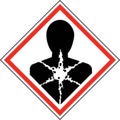 NMC - Hazardous Materials Label, Header: Health Hazard - Legend: GHS - Graphic, English, Black & Red, 4" Long x 4" High, No Coating - Exact Tooling