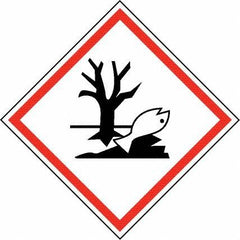 NMC - Hazardous Materials Label, Header: Dangerous for Environment Warning - Legend: GHS - Graphic, English, Black & Red, 4" Long x 4" High, No Coating - Exact Tooling