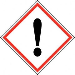 NMC - Hazardous Materials Label, Header: Harmful Irritant Warning - Legend: GHS - Graphic, English, Black & Red, 4" Long x 4" High, No Coating - Exact Tooling