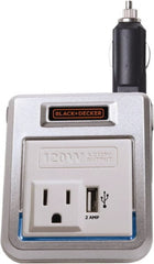 DeWALT - 12 VDC Input, 120 VAC Output, 120 Peak Wattage, Power Inverter - 120 Watt Continuous Output Power - Exact Tooling
