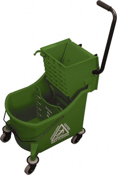 O-Cedar - 36 Qt Plastic Bucket & Wringer - 23" Long x 38" High x 14" Wide, Green - Exact Tooling