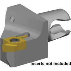 Kennametal - Right Hand Cut, Size KM16, S10P0603R010 & S10P22R004 Insert Compatiblity, External Modular Turning & Profiling Cutting Unit Head - 7mm Ctr to Cutting Edge, 20mm Head Length, Through Coolant, Series KM Micro - Exact Tooling