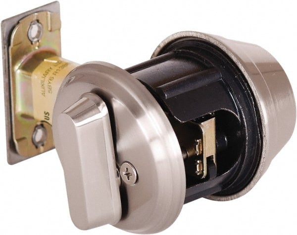 Stanley - 1-3/8 to 2" Door Thickness, Satin Nickel Finish, Single Cylinder Deadbolt - Nonhanded Handling, Key Override, Single Cylinder - Exact Tooling