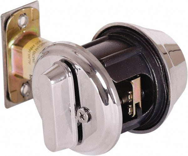 Stanley - 1-3/8 to 2" Door Thickness, Bright Chrome Finish, Single Cylinder Deadbolt - Nonhanded Handling, Key Override, Single Cylinder - Exact Tooling