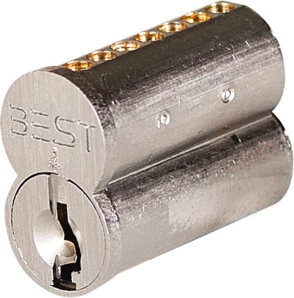 Best - Best I/C Core Small Format IC Cylinder - Satin Chrome Coated, Brass/Zinc Alloy - Exact Tooling