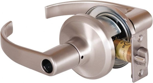 Stanley - Grade 2 Office Lever Lockset - 2-3/8 & 2-3/4" Back Set, Brass Alloy, Satin Nickel Finish - Exact Tooling