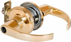 Stanley - Grade 2 Office Lever Lockset - 2-3/8 & 2-3/4" Back Set, Brass Alloy, Bright Brass Finish - Exact Tooling