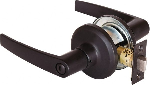 Stanley - Grade 2 Privacy Lever Lockset - 2-3/8 & 2-3/4" Back Set, Keyless Cylinder, Brass Alloy, Oil Rubbed Bronze Finish - Exact Tooling