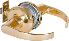 Stanley - Grade 2 Passage Lever Lockset - 2-3/8 & 2-3/4" Back Set, Keyless Cylinder, Brass Alloy, Bright Brass Finish - Exact Tooling