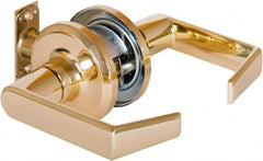 Stanley - Grade 2 Passage Lever Lockset - 2-3/8 & 2-3/4" Back Set, Keyless Cylinder, Brass Alloy, Bright Brass Finish - Exact Tooling