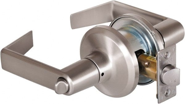 Stanley - Grade 2 Privacy Lever Lockset - 2-3/8 & 2-3/4" Back Set, Keyless Cylinder, Brass Alloy, Satin Nickel Finish - Exact Tooling