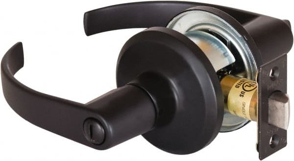 Stanley - Grade 2 Privacy Lever Lockset - 2-3/8 & 2-3/4" Back Set, Keyless Cylinder, Brass Alloy, Oil Rubbed Bronze Finish - Exact Tooling