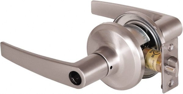 Stanley - Grade 2 Office Lever Lockset - 2-3/8 & 2-3/4" Back Set, Brass Alloy, Satin Nickel Finish - Exact Tooling