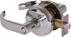 Stanley - Grade 2 Entrance Lever Lockset - 2-3/4" Back Set, Key In Lever Cylinder, Brass Alloy, Bright Chrome Finish - Exact Tooling