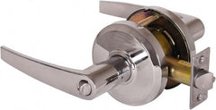 Stanley - Grade 2 Entrance Lever Lockset - 2-3/4" Back Set, Key In Lever Cylinder, Brass Alloy, Bright Chrome Finish - Exact Tooling