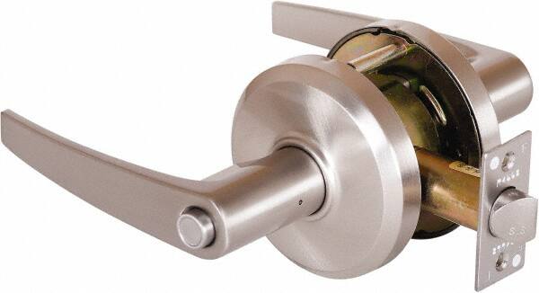 Stanley - Grade 2 Privacy Lever Lockset - 2-3/4" Back Set, Keyless Cylinder, Brass Alloy, Nickel Finish - Exact Tooling
