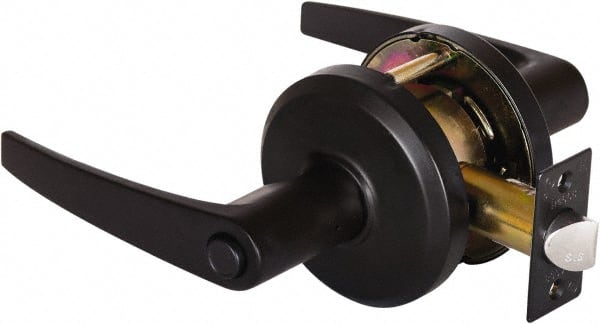Stanley - Grade 2 Privacy Lever Lockset - 2-3/4" Back Set, Keyless Cylinder, Brass Alloy, Oil Rubbed Bronze Finish - Exact Tooling