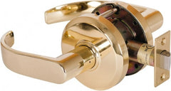 Stanley - Grade 2 Passage Lever Lockset - 2-3/4" Back Set, Keyless Cylinder, Brass Alloy, Bright Brass Finish - Exact Tooling