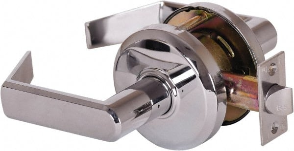 Stanley - Grade 2 Passage Lever Lockset - 2-3/4" Back Set, Keyless Cylinder, Brass Alloy, Bright Chrome Finish - Exact Tooling