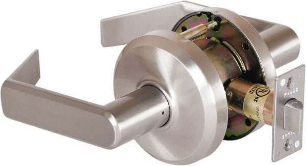 Stanley - Grade 2 Passage Lever Lockset - 2-3/4" Back Set, Keyless Cylinder, Brass Alloy, Nickel Finish - Exact Tooling