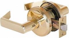 Stanley - Grade 2 Passage Lever Lockset - 2-3/4" Back Set, Keyless Cylinder, Brass Alloy, Bright Brass Finish - Exact Tooling