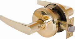 Stanley - Grade 2 Passage Lever Lockset - 2-3/4" Back Set, Keyless Cylinder, Brass Alloy, Bright Brass Finish - Exact Tooling