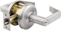 Stanley - Grade 2 Entrance Lever Lockset - 2-3/4" Back Set, Key In Lever Cylinder, Brass Alloy, Satin Chrome Finish - Exact Tooling