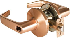 Best - Grade 1 Entrance Lever Lockset - 2-3/4" Back Set, Key In Lever Cylinder, Brass Alloy, Satin Bronze Finish - Exact Tooling
