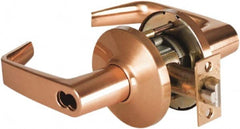 Best - Grade 2 Entrance Lever Lockset - 2-3/4" Back Set, Key In Lever Cylinder, Brass Alloy, Satin Bronze Finish - Exact Tooling