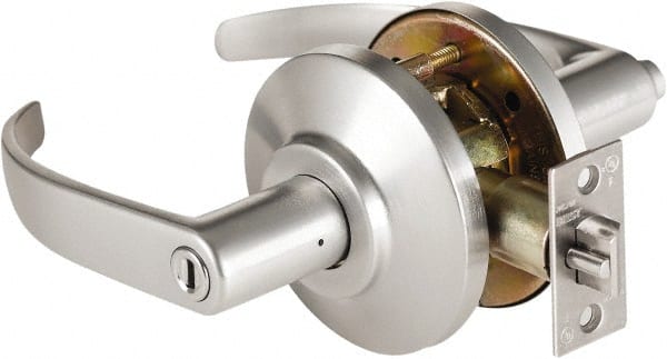 Best - Grade 2 Passage Lever Lockset - 2-3/4" Back Set, Keyless Cylinder, Brass Alloy, Satin Chrome Finish - Exact Tooling