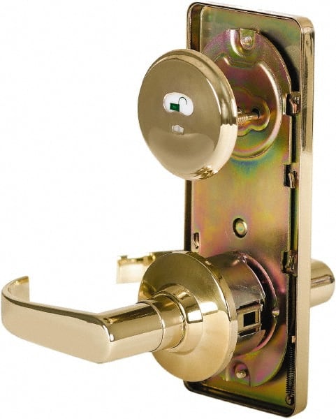 Stanley - Grade 2 Passage Lever Lockset - 2-3/4" Back Set, Keyless Cylinder, Brass Alloy, Bright Brass Finish - Exact Tooling