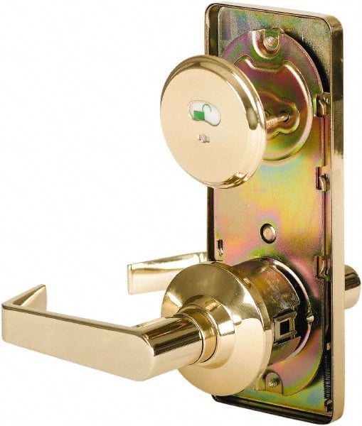 Stanley - Grade 2 Passage Lever Lockset - 2-3/4" Back Set, Keyless Cylinder, Brass Alloy, Bright Brass Finish - Exact Tooling