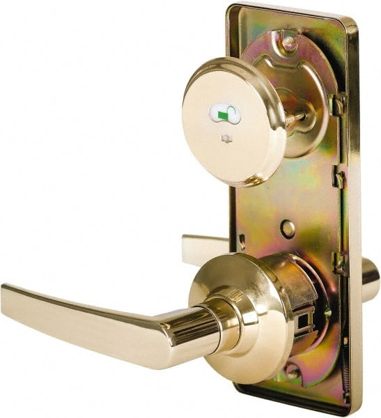 Stanley - Grade 2 Passage Lever Lockset - 2-3/4" Back Set, Keyless Cylinder, Brass Alloy, Bright Brass Finish - Exact Tooling