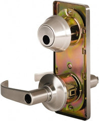 Stanley - Grade 2 Entry Lever Lockset - 2-3/4" Back Set, Key In Lever Cylinder, Brass Alloy, Nickel Finish - Exact Tooling
