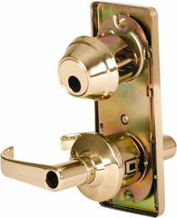 Stanley - Grade 2 Entry Lever Lockset - 2-3/4" Back Set, Key In Lever Cylinder, Brass Alloy, Bright Brass Finish - Exact Tooling