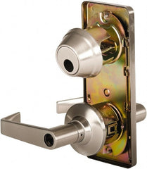 Stanley - Grade 2 Entry Lever Lockset - 2-3/4" Back Set, Key In Lever Cylinder, Brass Alloy, Nickel Finish - Exact Tooling
