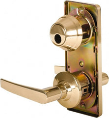 Stanley - Grade 2 Passage Lever Lockset - 2-3/4" Back Set, Keyless Cylinder, Brass Alloy, Bright Brass Finish - Exact Tooling