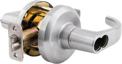 Stanley - Grade 1 Storeroom Lever Lockset - 2-3/4" Back Set, Key In Lever Cylinder, Brass Alloy, Satin Chrome Finish - Exact Tooling