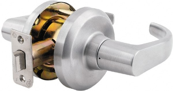 Stanley - Grade 1 Passage Lever Lockset - 2-3/4" Back Set, Keyless Cylinder, Brass Alloy, Satin Chrome Finish - Exact Tooling