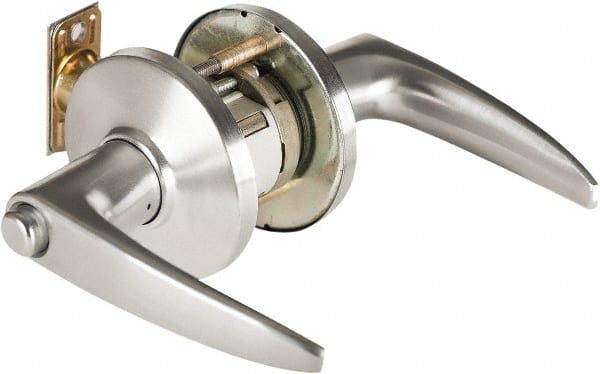 Best - Grade 1 Passage Lever Lockset - 2-3/4" Back Set, Keyless Cylinder, Brass Alloy, Satin Chrome Finish - Exact Tooling